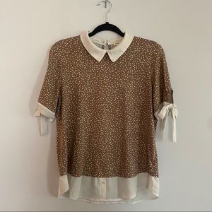 Faith and Joy Collared Blouse | Faux Button Up